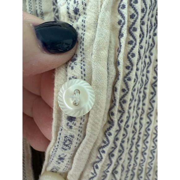L.L. Bean Dobby L/S Nightgown Cotton Flannel Pintuck Cottage Blue Print Size 2X - Picture 5 of 5